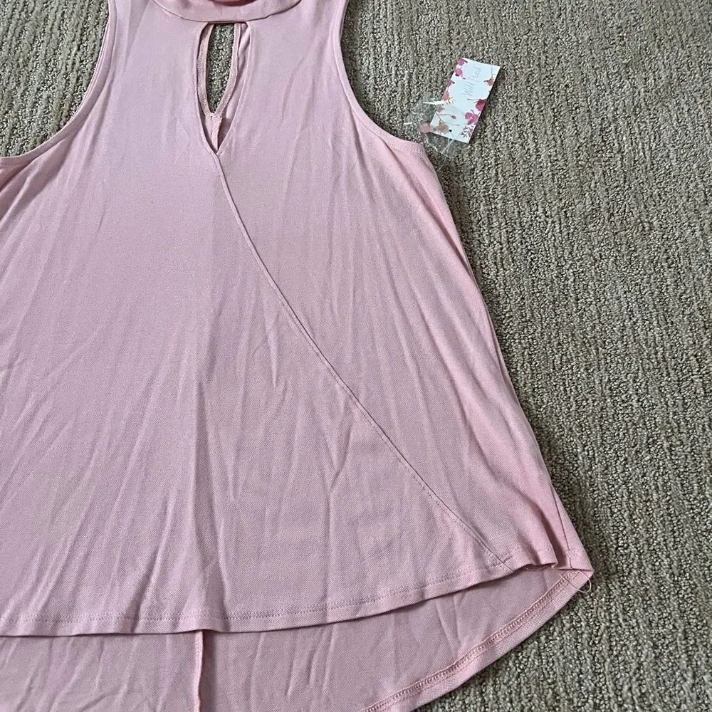 Wild Pearl Pink High Neck with Keyhole Blouse